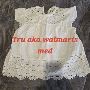 Time and Tru White Eyelet Lace Blouse